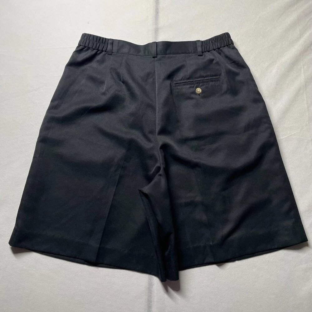 Vintage Talbots Womens Black High Rise Pleated Relaxed Fit Chino Shorts Size 12 - Picture 2 of 9